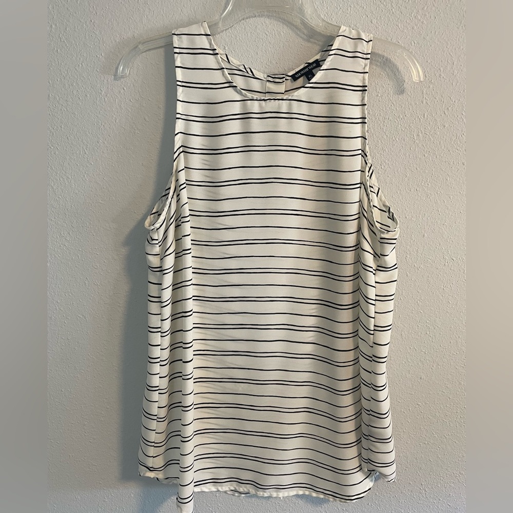 Womens Shell Tank Black And White Stripe - Size XL